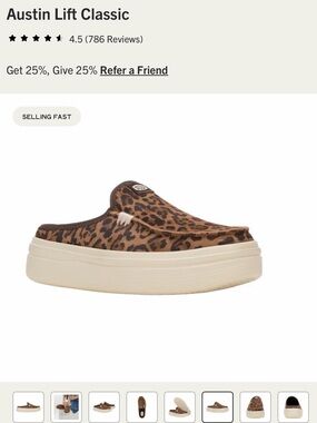 Hey dude Austin lift classic- Brown Leopard Print Slip-On Platform